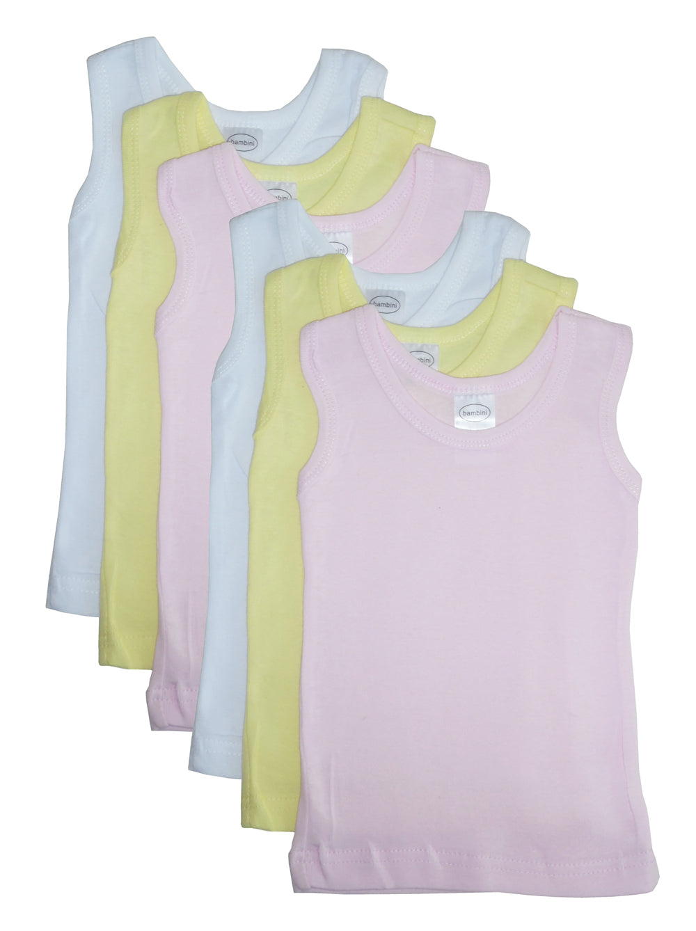 Bambini Girls's 6-Pack Pastel Tank Top