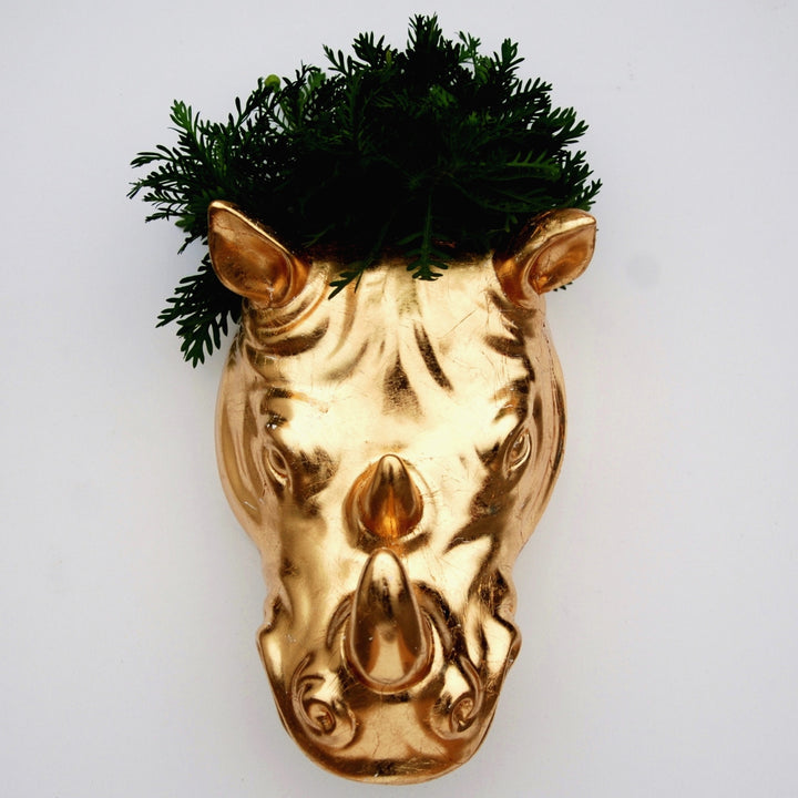 Rhino Gold Gilded Wall Planter