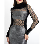 Metallic Silver Party Dress
