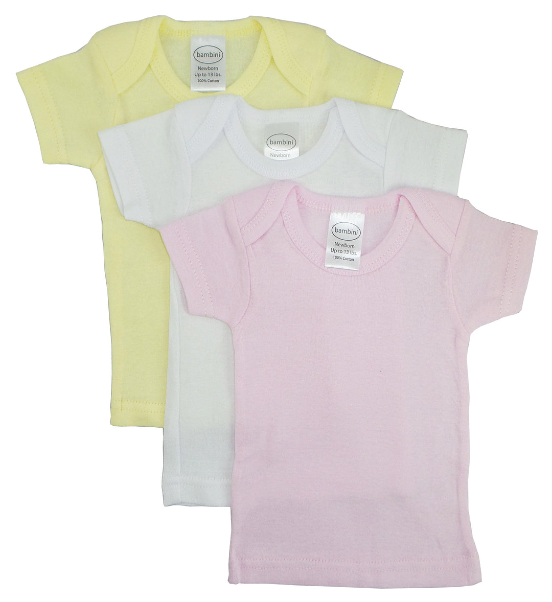 Bambini Girls Pastel Variety Short Sleeve Lap T-Shirts 3 Pack