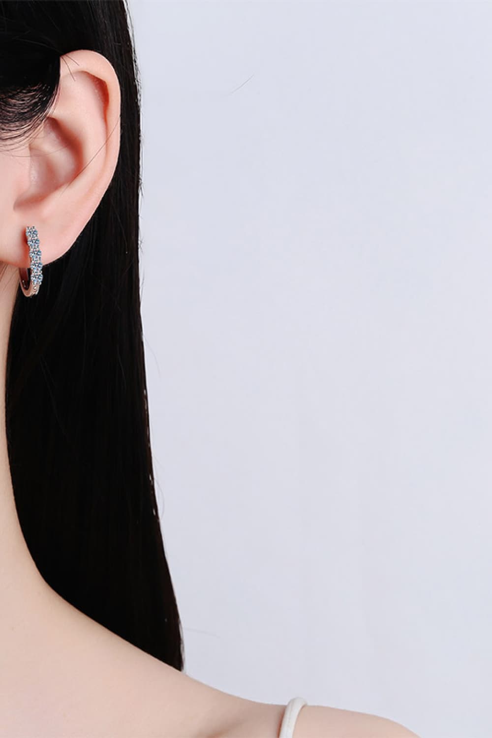 1 Ct Moissanite Hoop Earrings