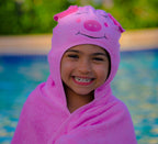 Bamboo Rayon Piggy Hooded Turkish Towel Little Kid