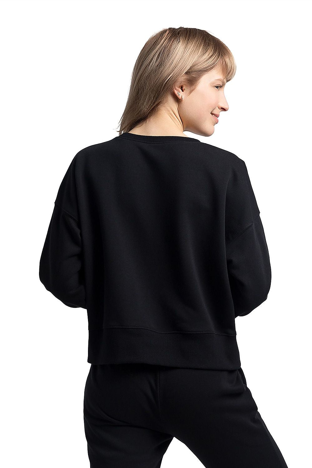 Sweatshirt Good Night LaLupa in Black