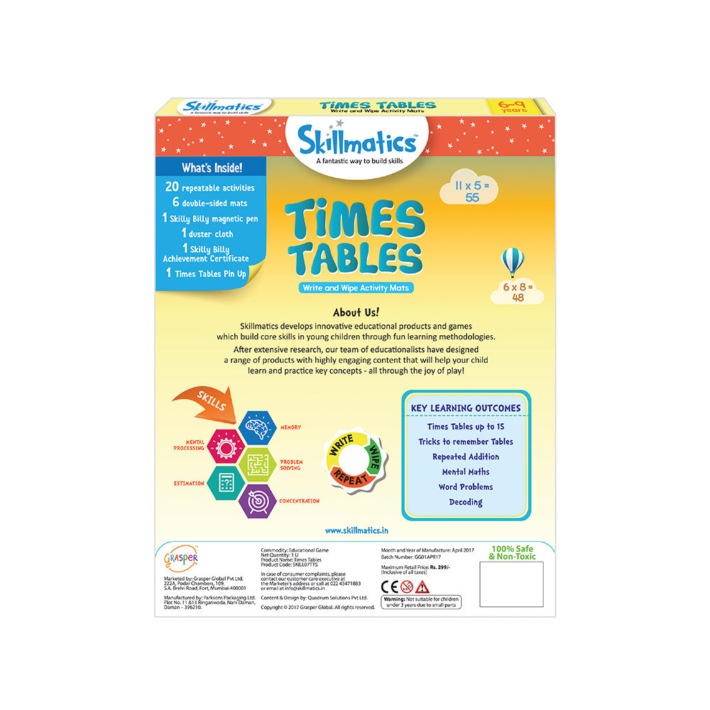 Skillmatics Times Tables (6-9)