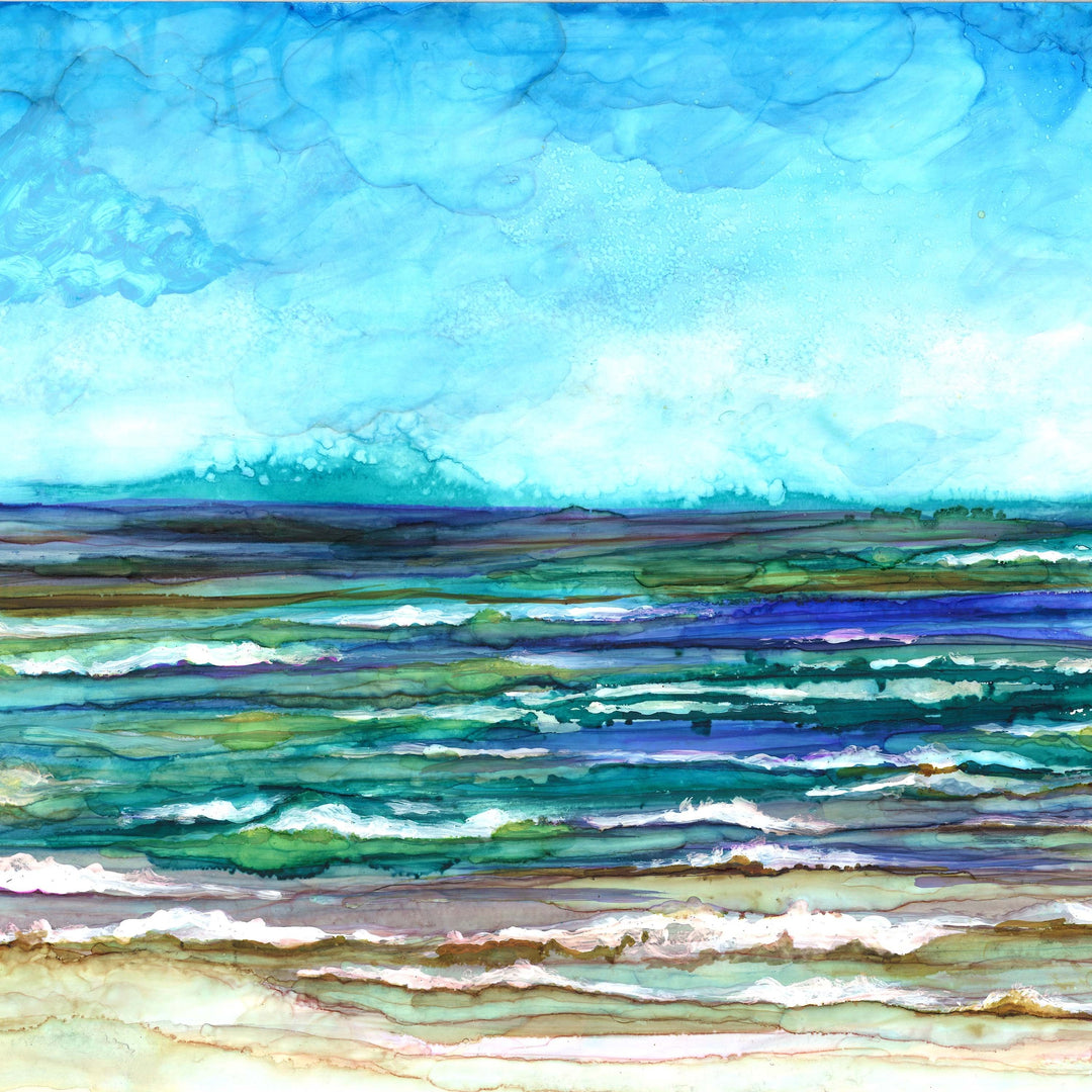 Ocean Breeze Alcohol Ink Painting