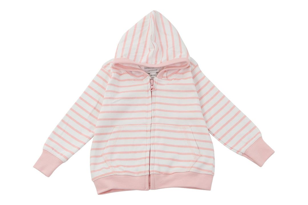 Kids Hoodie in Light Pink Marseille Stripe