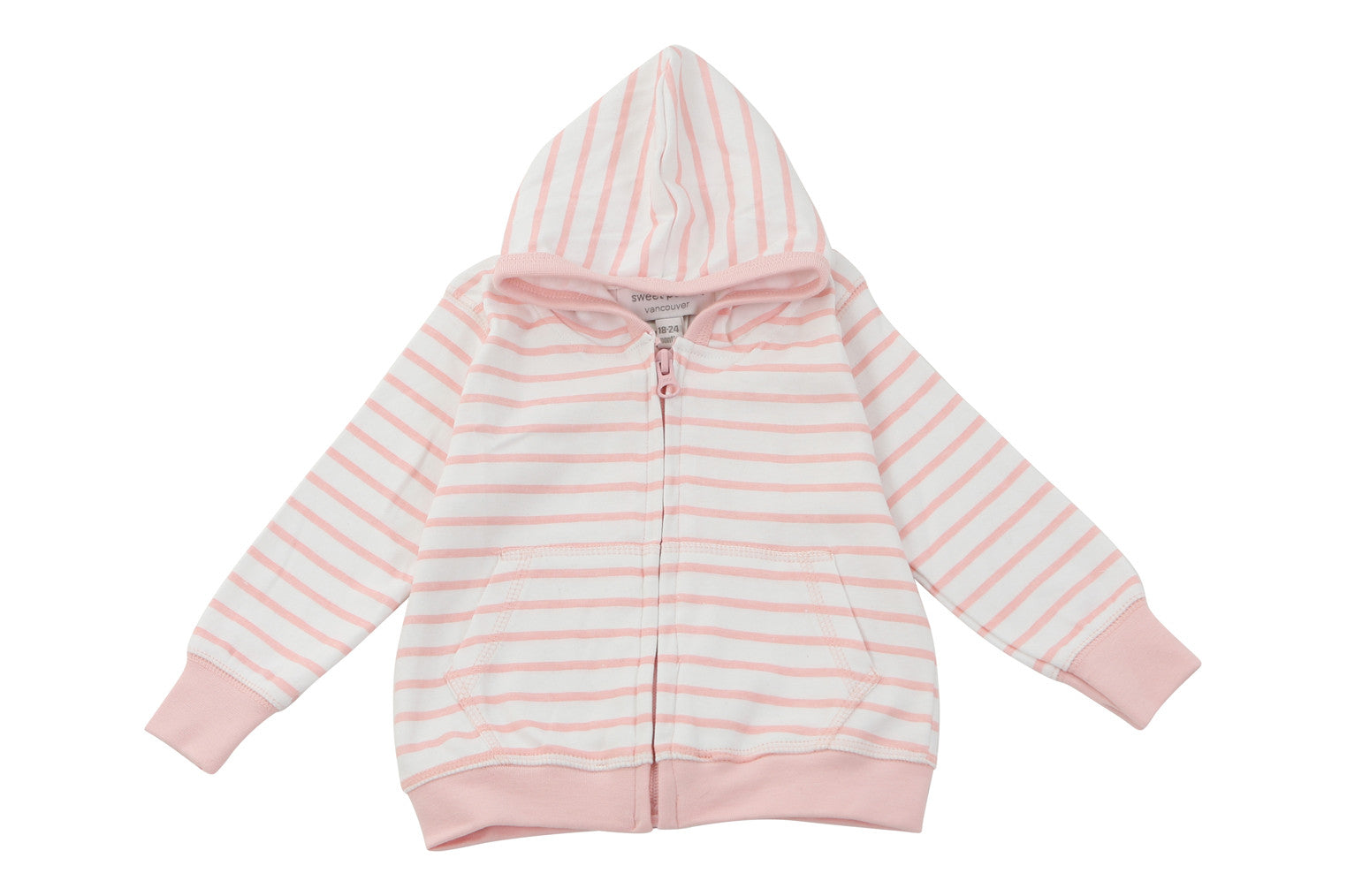 Kids Hoodie in Light Pink Marseille Stripe