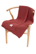 Heavy Knit Alpaca Wool Throw Blanket in Nantucket Red