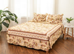 Dusty Roses Garden Floral Patchwork Cotton Quilted Bedspread Set
