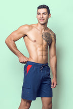 Beach Shorts "Neptune" Right Side Velcro Pocket and Side Pockets