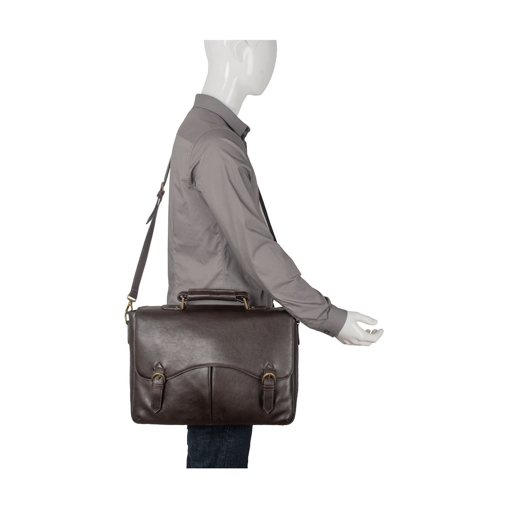 Hawkins Leather 15" Laptop Compatible Briefcase