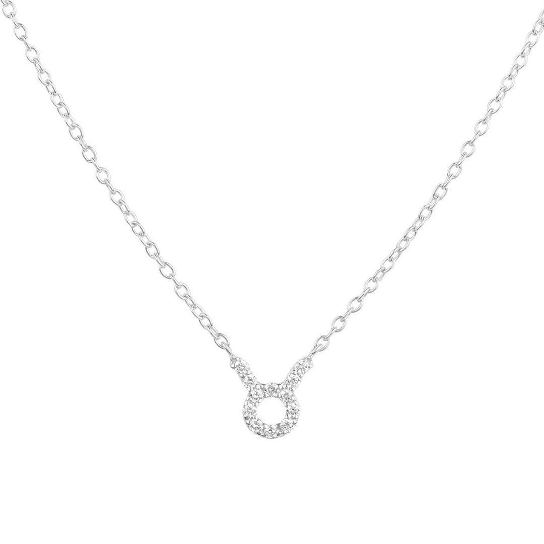 Diamond Zodiac Silver Necklace Taurus