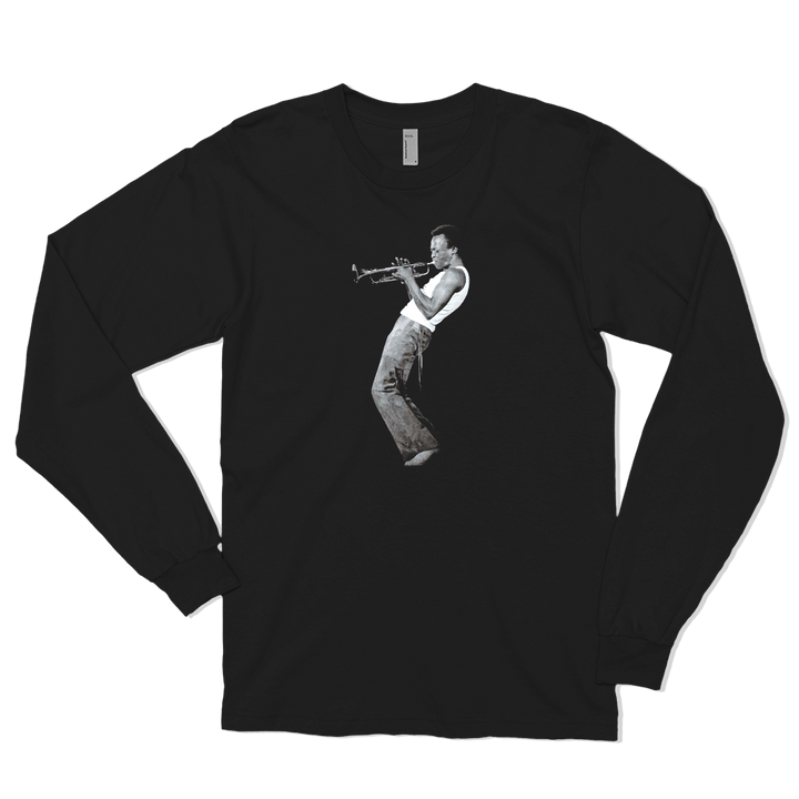 Miles Davis Playing His Trumpet Artwork Long Sleeve Shirt