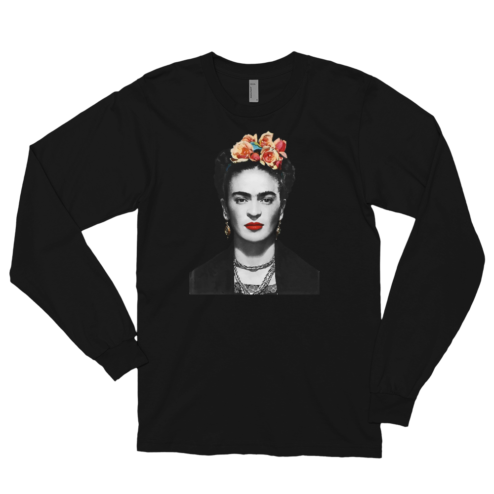 Frida Kahlo With Flowers Poster Artwork Long Sleeve Shirt