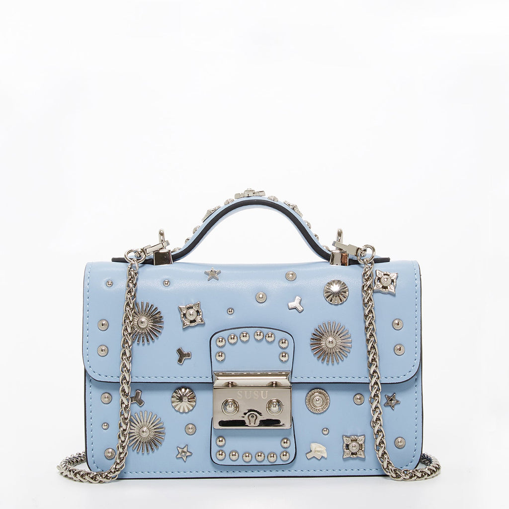 The Hollywood Small Leather Bag Light Blue