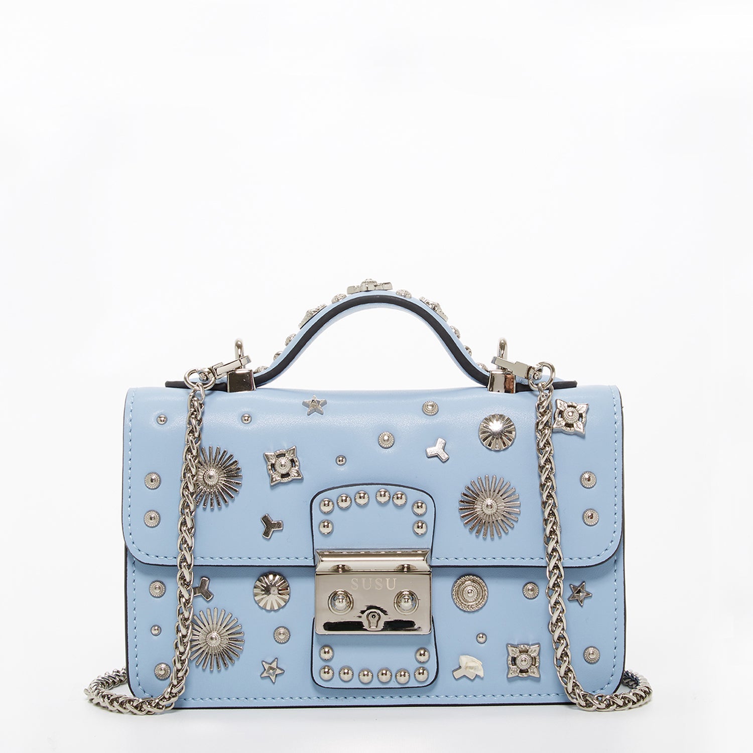 The Hollywood Small Leather Bag Light Blue