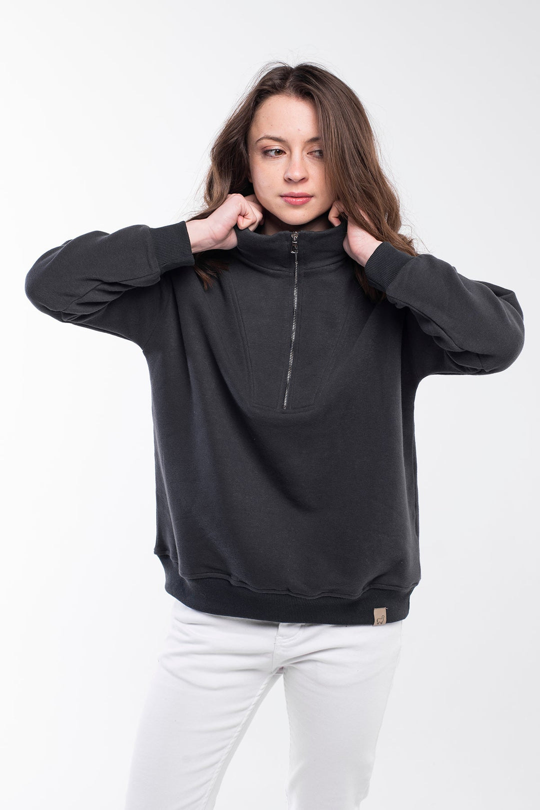 Zipped Neck Sweatshirt