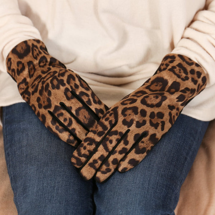 Smart Touch Leopard Gloves