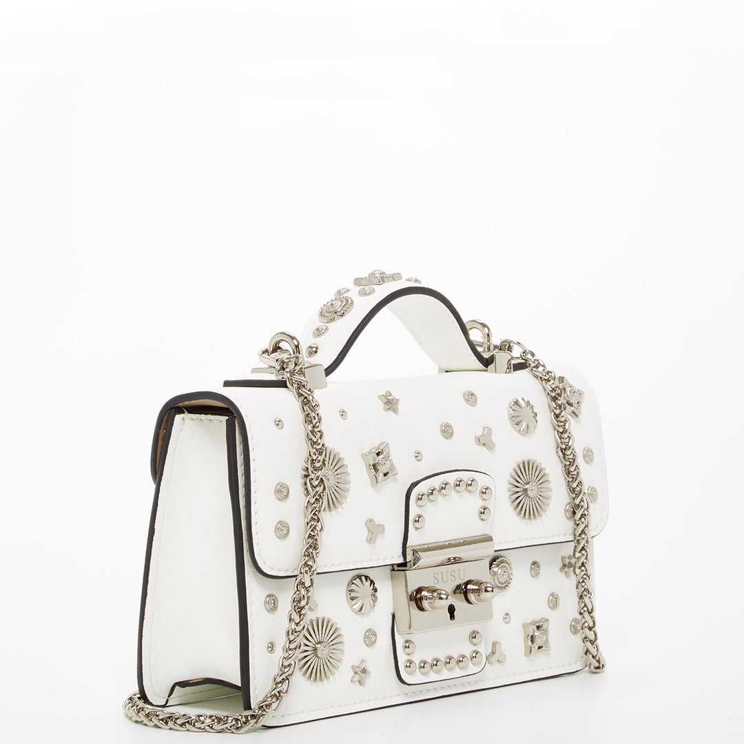 The Hollywood Small Leather Bag White