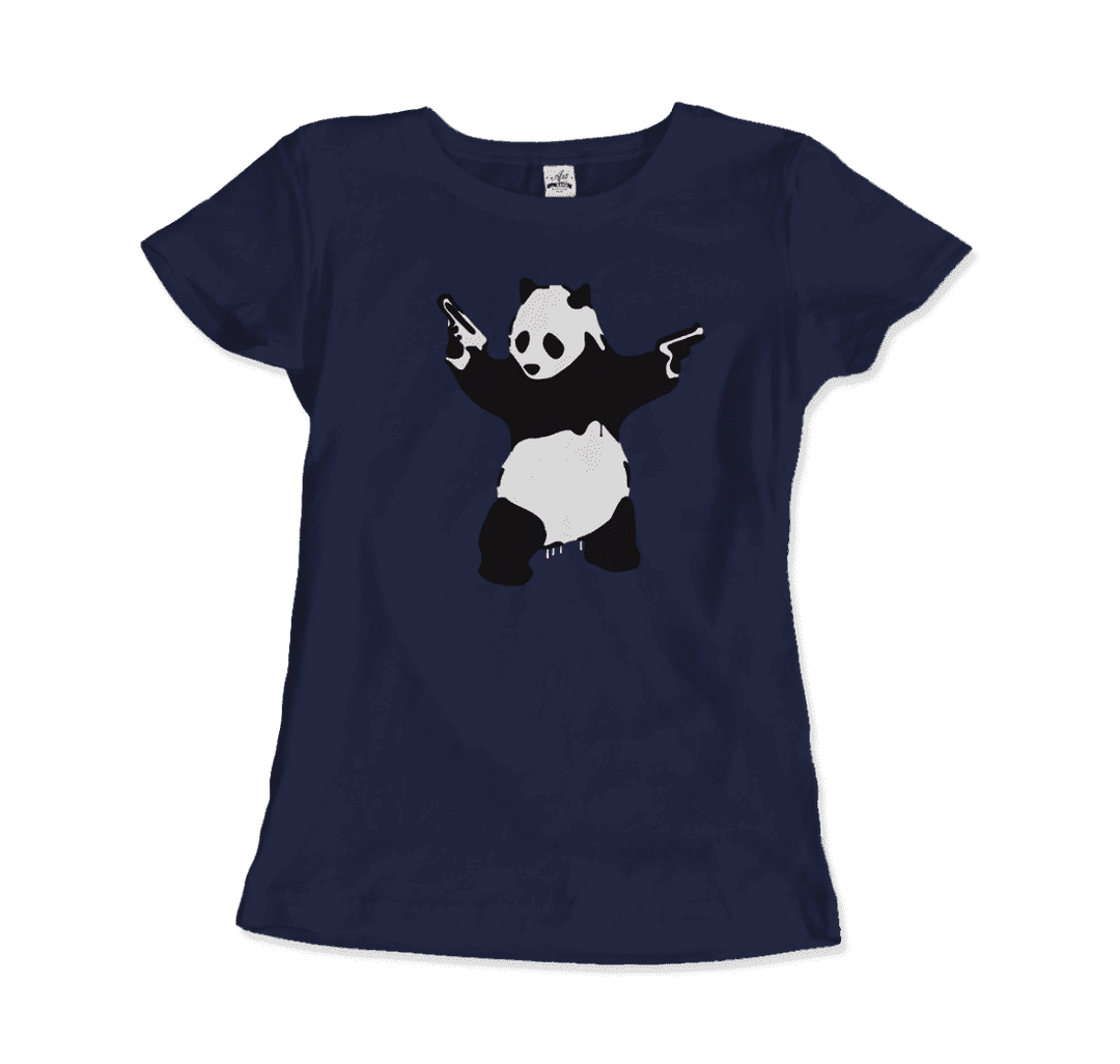 Banksy Pandamonium Armed Panda Artwork T-Shirt