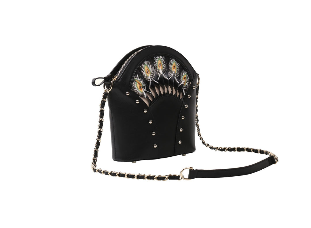 Feather Black Shoulder Bag