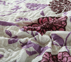Bohemian Purple Blooms Floral Garden Pink Brown Bedspread Set