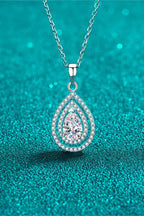1 Ct Moissanite Teardrop Pendant Necklace