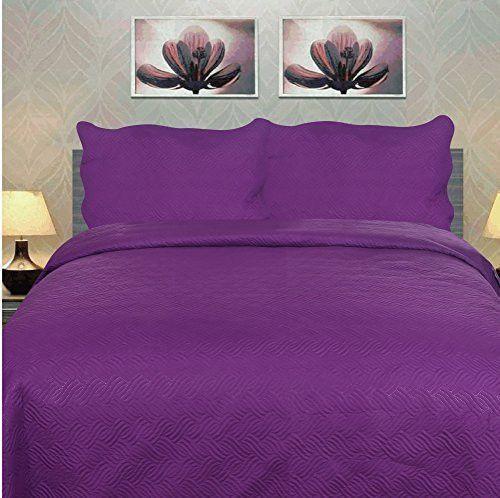 Midnight Vineyard Purple Thin & Lightweight Quilted Bedspread Set