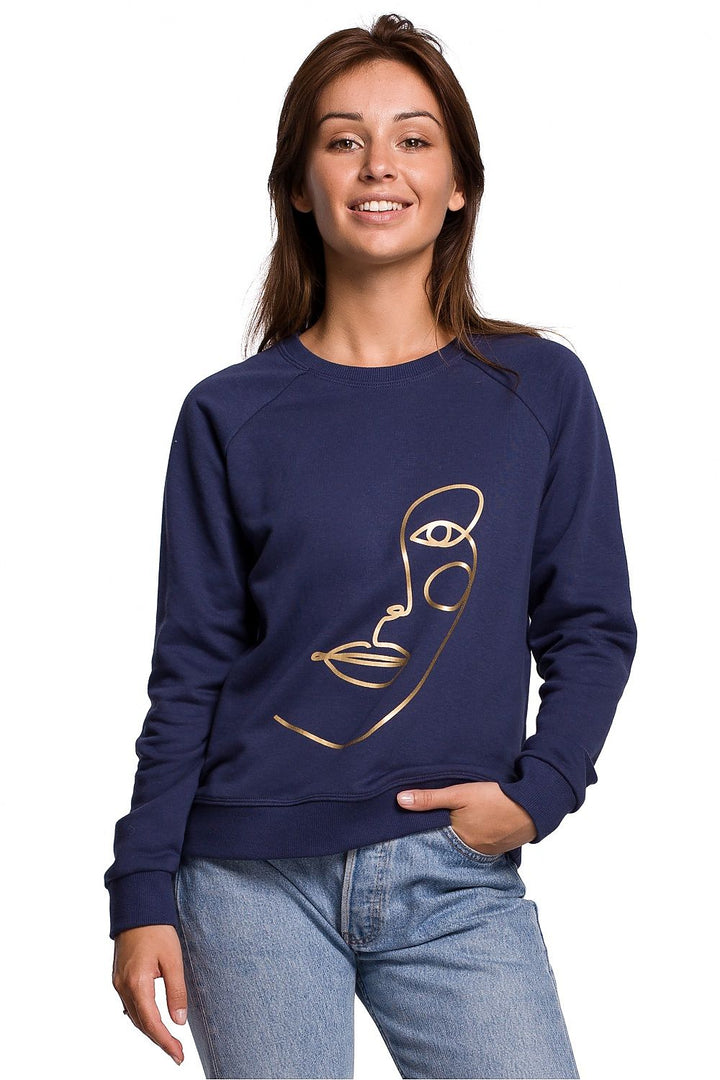 Printed Sweatshirt Dark Blue