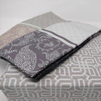 Jacquard Grey Floral Paisley Fitted Sheet & Pillow Cases Set