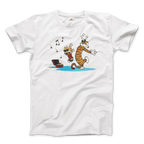 Calvin and Hobbes Dancing With Record Player T-Shirt