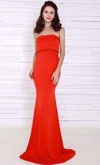 Red Strapless Cocktail Gown