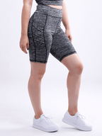High-Waisted Workout Shorts with Pockets with Criss Cross Design