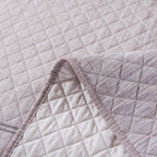 Elegant Fair Isle Purple Grey Yarn Dyed Quilted Coverlet Bedspread Set