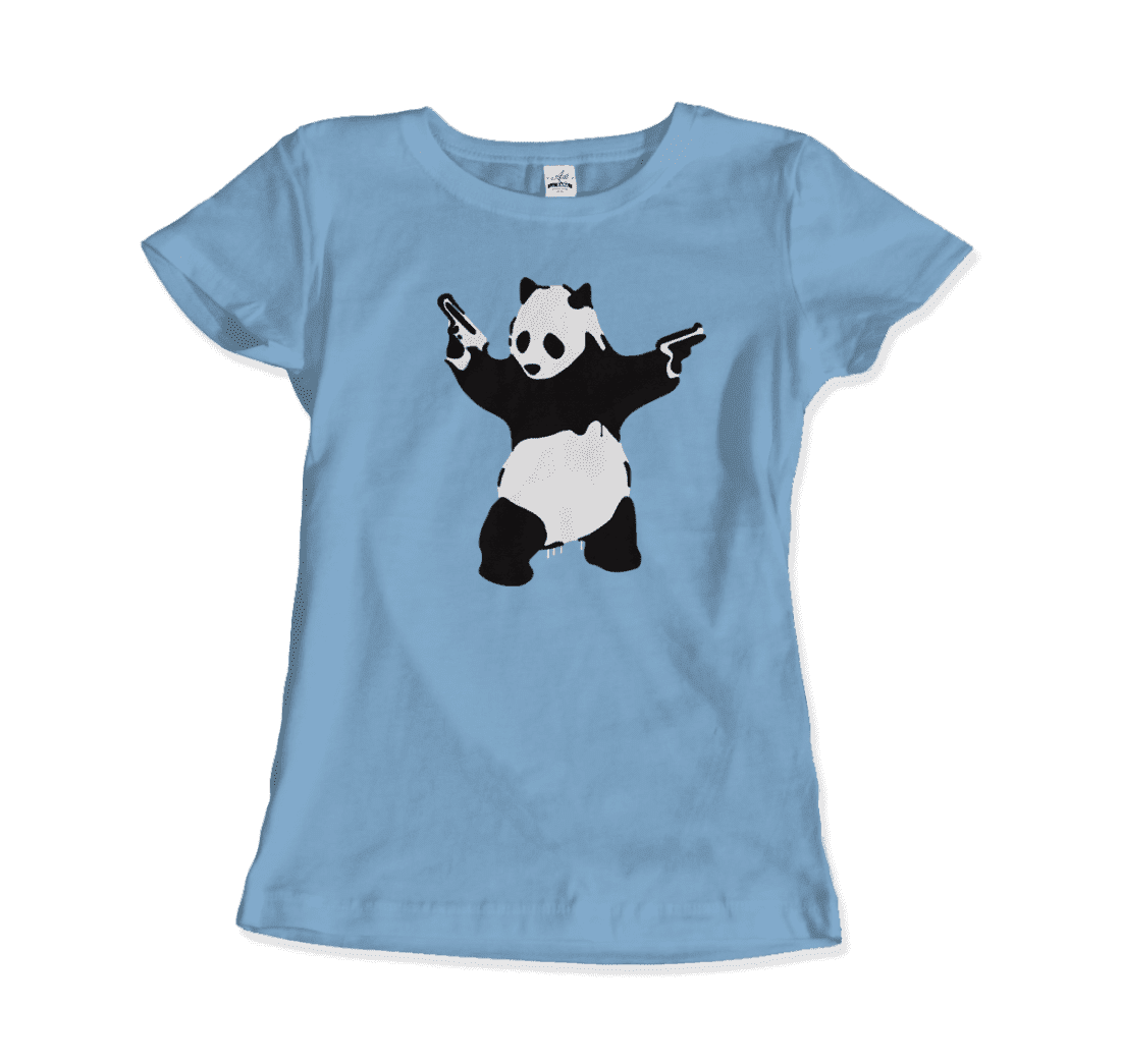 Banksy Pandamonium Armed Panda Artwork T-Shirt