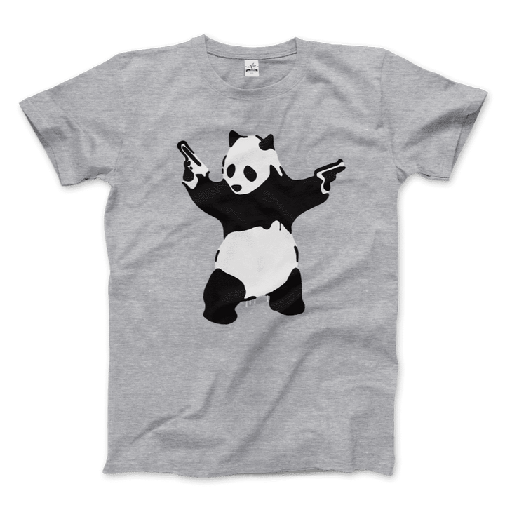 Banksy Pandamonium Armed Panda Artwork T-Shirt