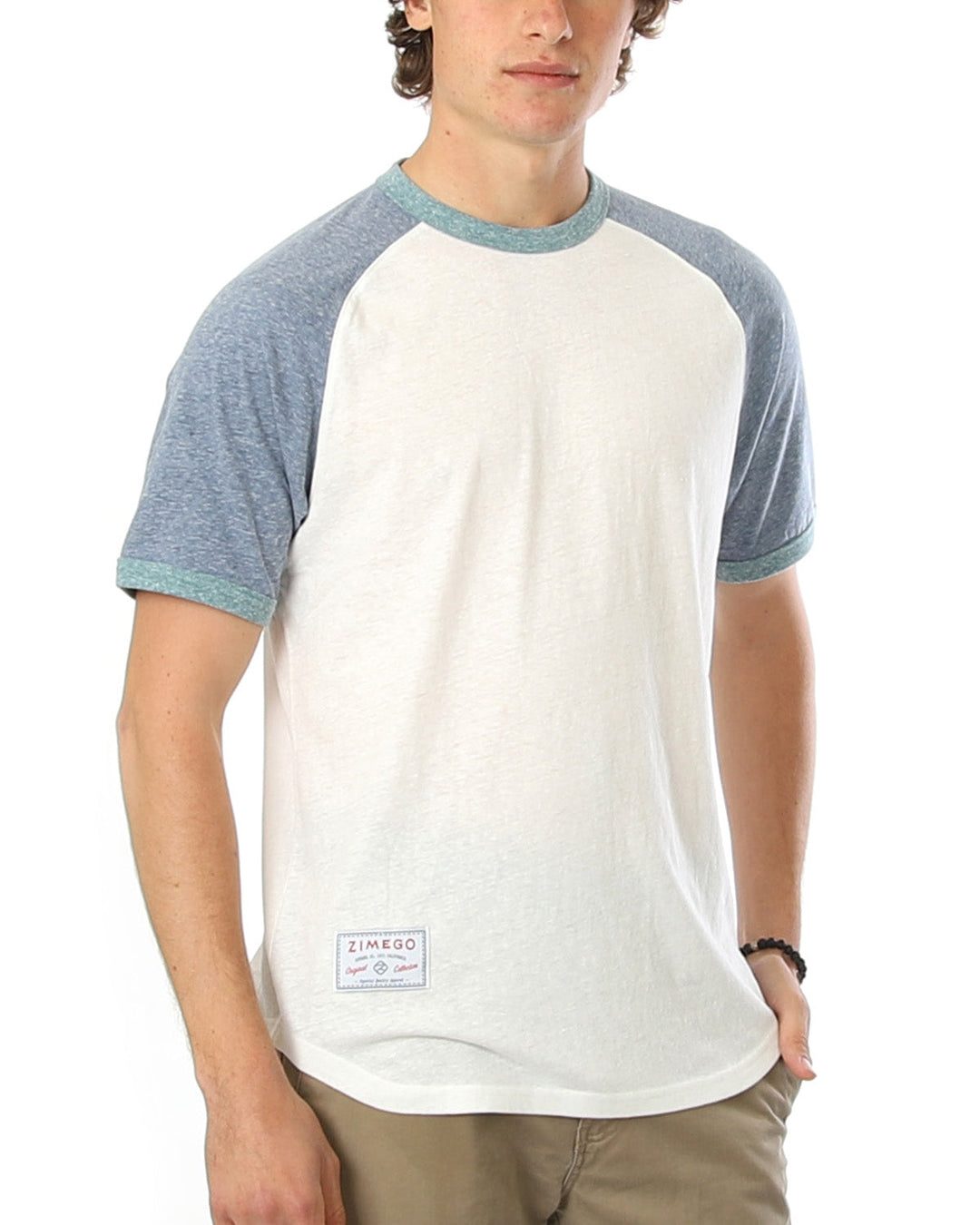 Short Sleeve Classic Retro Contrast Raglan Ringer T-Shirt