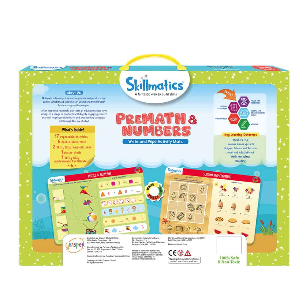 Skillmatics Pre-Math and Numbers Educational Games for Kids (3-6)
