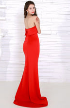Red Strapless Cocktail Gown