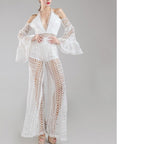 White Crochet Jumpsuit