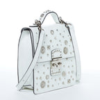 The Hollywood Leather Purse Backpack White