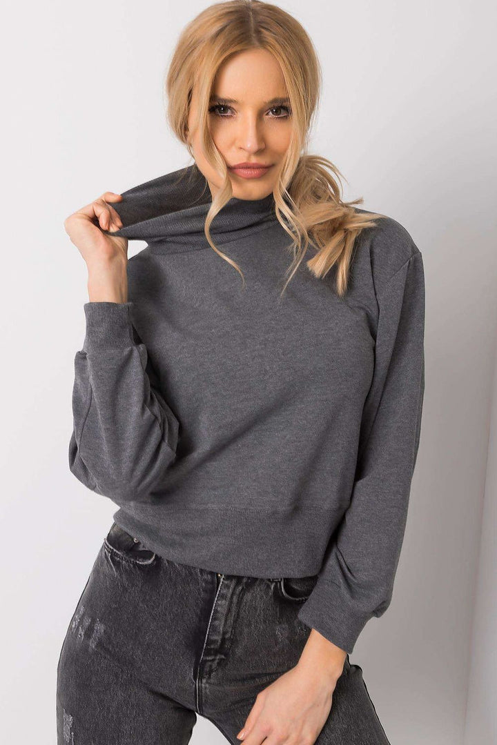 Ladies Turtleneck Sweater Dark Grey