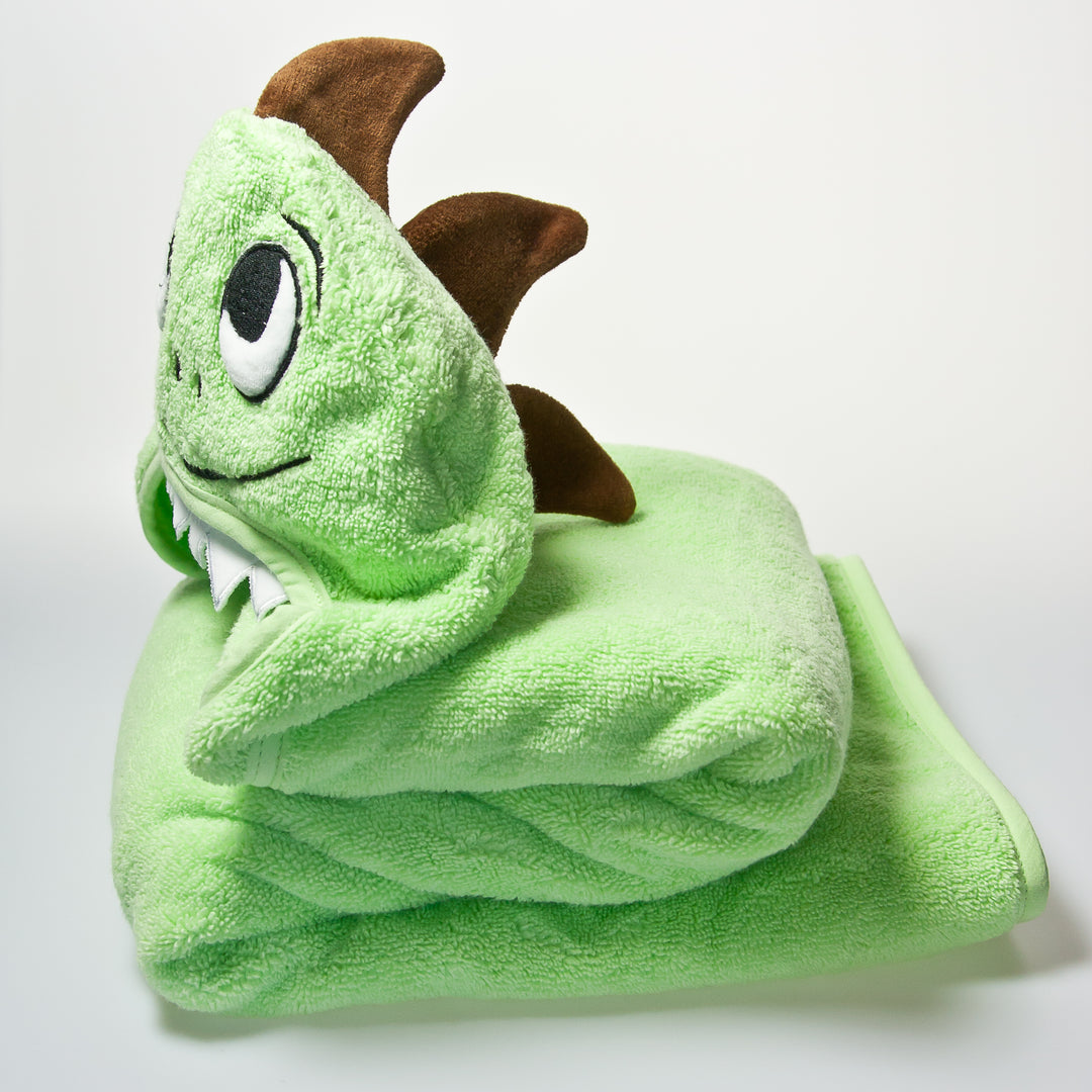 Dino Hooded Cotton Turkish Towel Baby