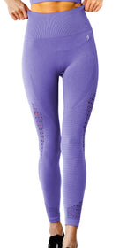 Mesh Seamless Set Bra and Leggings in Purple