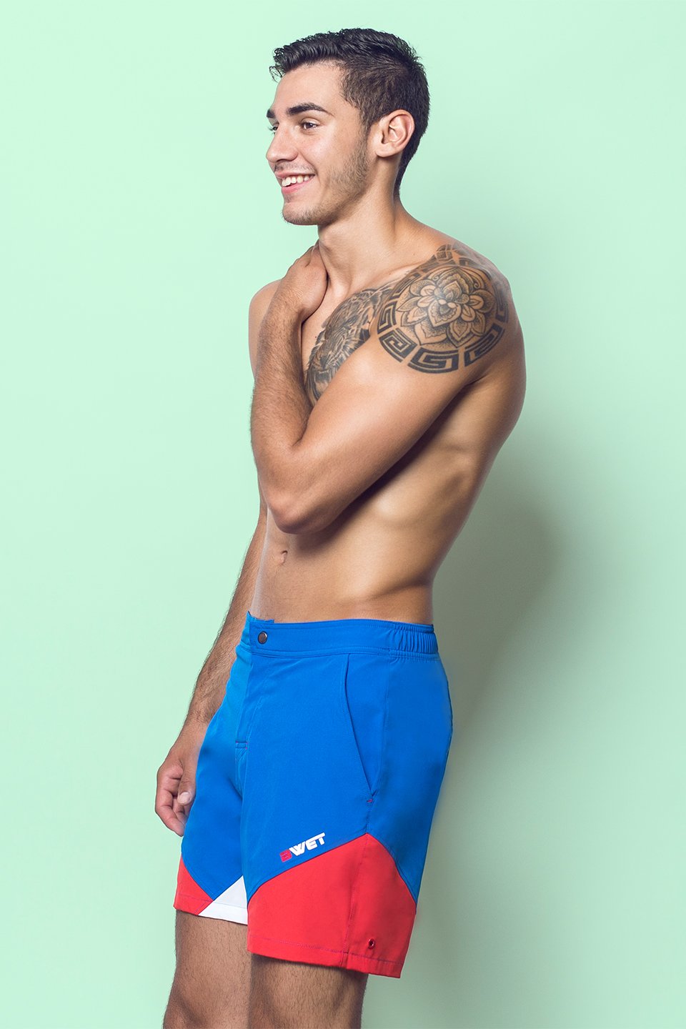 Eco-Friendly Beach Shorts "Butterfly" Side Pockets and Back Zipper Pocket