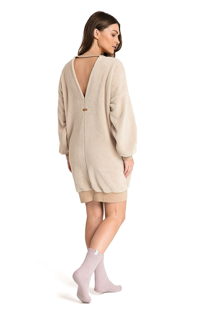 LaLupa Relaxed Fit Tunic Dress Beige