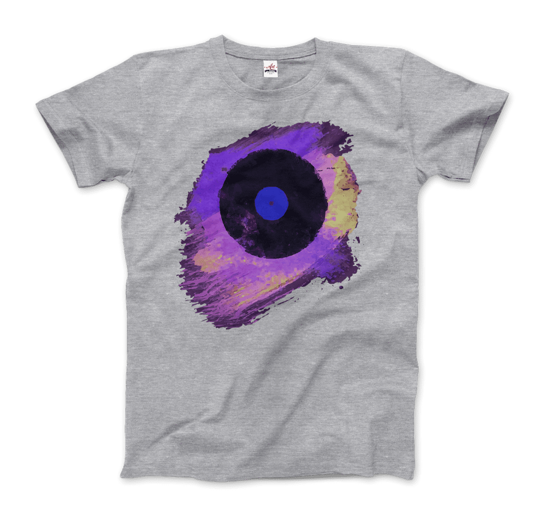 Vinyl Record Made of Paint Scattered in Purple Tones T-Shirt