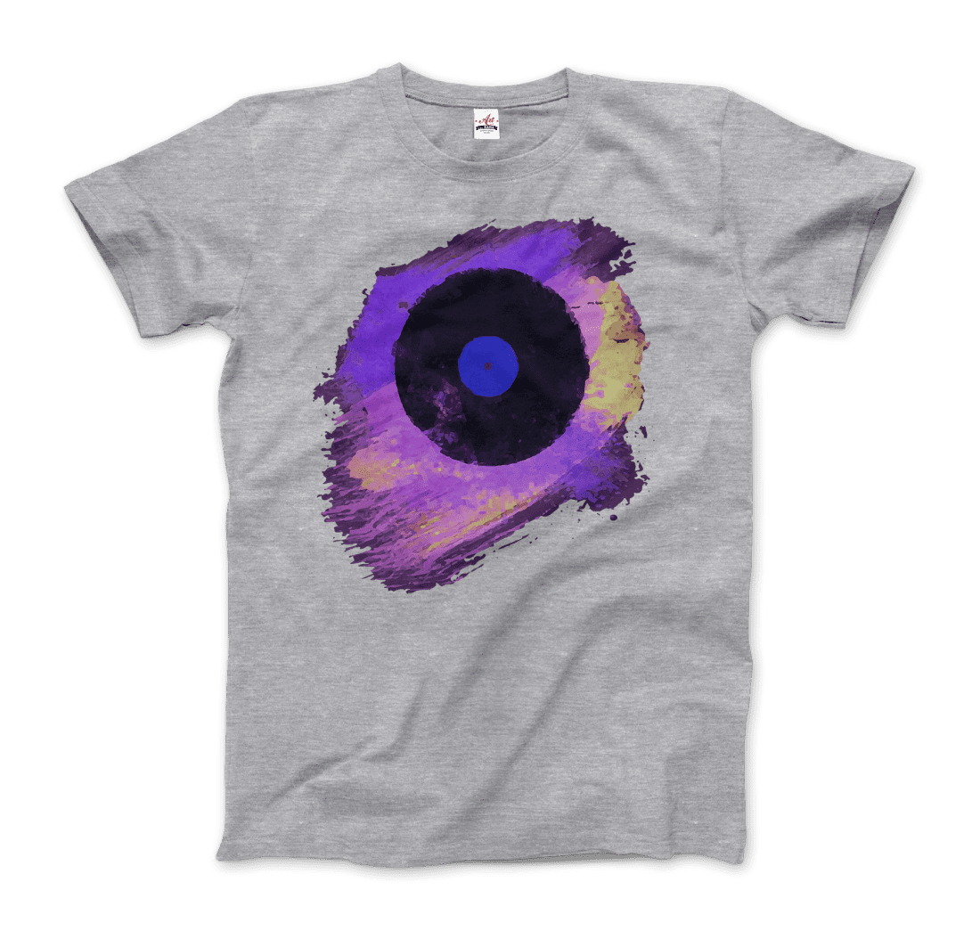 Vinyl Record Made of Paint Scattered in Purple Tones T-Shirt