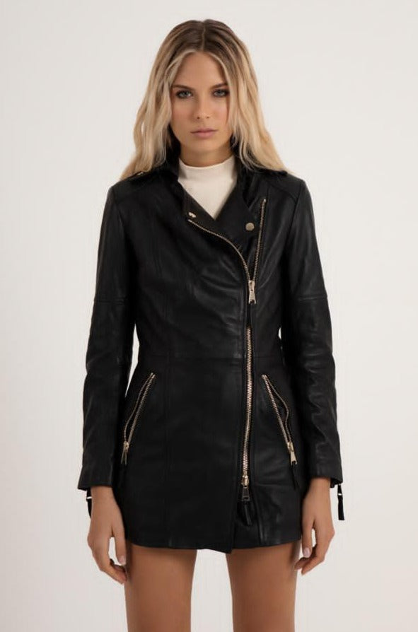 Long Biker Jacket Black