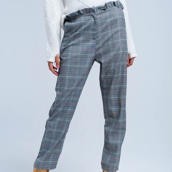 Red Tartan Pattern Pants